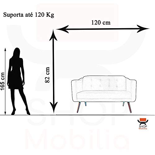 Namoradeira Decorativa Turquia 2 Lugares Pés Madeira Suede Vinho