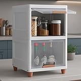 HOMIFLY 2 Tier Foldable Plastic Cloth Rack for Storage/Kitchen Cupboard/Versatile and Sturdy Wardrobe for Clothes/Storage Organizer/Cabinet for Bedroom/Living Room/Laundry Room/Study(Transparent)