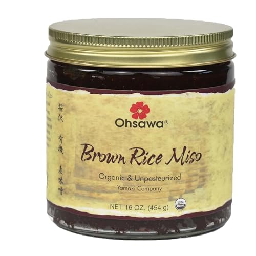 Ohsawa Yamaki - Organic 2-Year Brown Rice Miso, Unpasteurized, Gluten-Free, Vegan Paste for Soups, Sauces, Marinades, Japanese Flavor - 1 lb