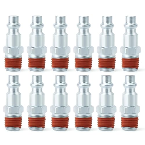 Zorvafit 12-Pack Universal Air Hose Fittings | Industrial Quick Connect Pneumatic Fittings Set | Durable Air Tool Connectors for Compressors & Air Systems