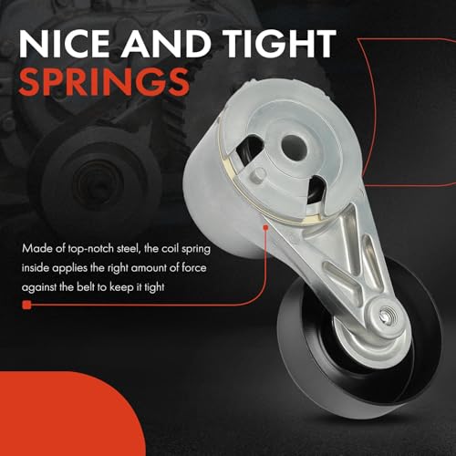 A-Premium Belt Tensioner Assembly with Pulley Compatible with Chevrolet Tahoe, Blazer, Astro, C1500, C1500 Suburban, C2500, C3500 & GMC Yukon, V1500 Suburban, Typhoon, S15 & Oldsmobile & AM General by A-premium - Image 5