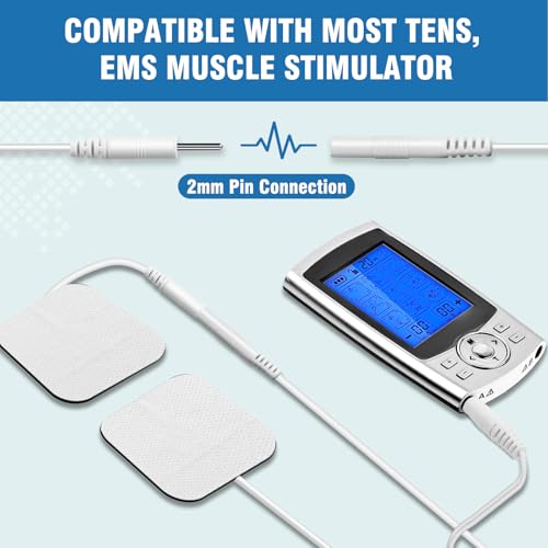 Image of 12PCS TENS Unit Electrode Pads 2 inchx2 inch, Improved Gel (from Japan), Reusable TENS Replacement Pads, Latex-Free & Skin-Friendly, Compatible with TENS /EMS