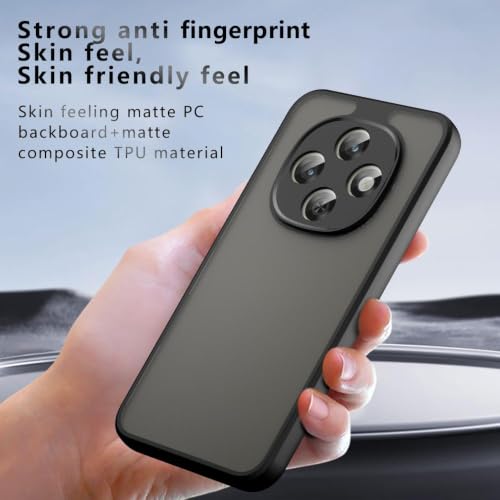 Image of Matte PC+TPU Back Cover Case for Oppo F31 Pro Plus 5G, Air Bag Corners, Anti-Fingerprint, Micro Arc Edge, Never Turns Yellow, Camera Protection, Black