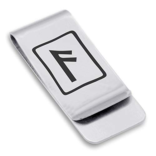 Stainless Steel Elder Futhark Runes Classic Slim Money Clip Credit Card Holder