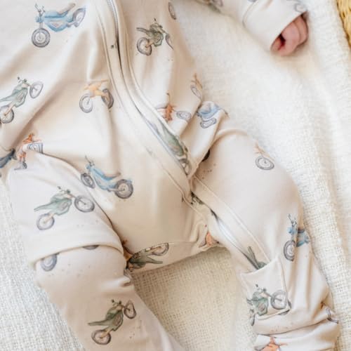 Image of Copper Pearl Zip-Up Footie Baby Pajamas - Soft Newborn Onesies for Boys & Girls, Tag-Free with Two-Way Zipper Baby Sleepers for Newborn - 24 Months, Ryder