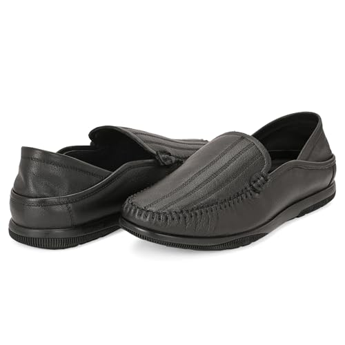 Image of Blue Leather by Centrino Genuine Leather Slip-On Men's Formal Shoe |Stylish with Soft Cushioned Insole |Trendy Non Lace-Up Design |Durable Leather with Anti-Skid Sole | Perfect for Formal Wear (4033)