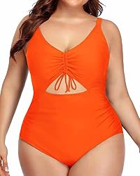 orange plus size bathing suit