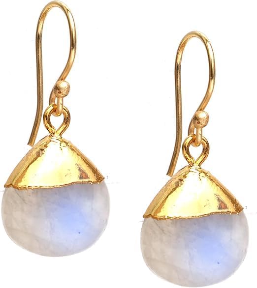 Gempires Natural Pear Cabochon Hook Earring, Meditation Earring, Handamde Jewelry, Gift for Her