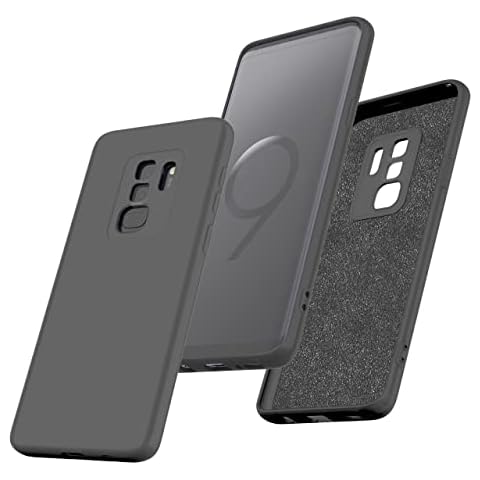 StarLodes Compatible for Samsung Galaxy S9+ Phone Case,Liquid Silicone Case with Microfiber Lining Anti-Scratch for Samsung S9 Plus-Black Cover