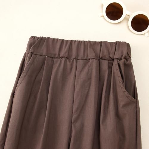 IZYJOY Toddler Boy Pants Solid Color Loose Pants with Pockets Kids Casual Elastic Waist Baggy Trousers 2-7 Years4