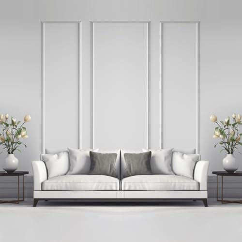 Pangda 3set Peel and Stick Wall Molding Kit 3D Premade, 24x96in+48x96in