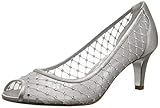 Adrianna Papell Womens Jamie Fabric Peep Toe Classic, Silver Mesh, Size 5.5