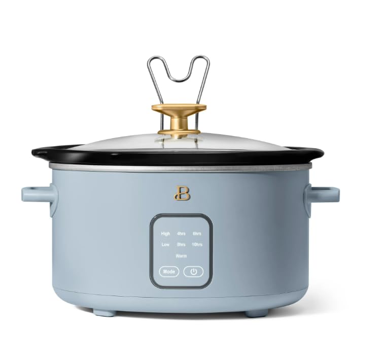 Drew Barrymore 4Qt Slow Cooker with Touch-Activated Display, Cornflower Blue