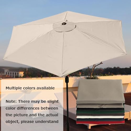 KXXZAAU Garden Sun Umbrella Replacement Canopy 6 Ribs Patio Replacement Umbrella Top Covers 6.5ft 8.2ft 9ft 10ft Polyester Beach Umbrella Shade Cloth(Color:Black,Size:200cm/6.5FT)