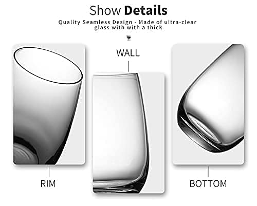 Black Foru STEAMLESS Plaza 280ML 6PCS || temless Wine Glasses for Red or White Wine 3