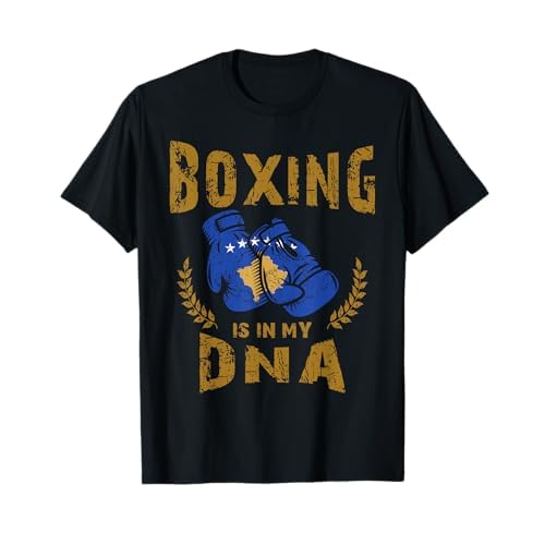 Boxing is in my DNA Kosovo Flagge Boxhandschuh T-Shirt