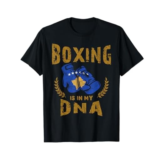 Boxing is in my DNA Kosovo Flagge Boxhandschuh T-Shirt