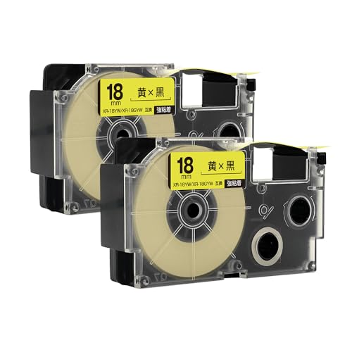 �J�V�I�p �l�[�������h XR-18YW XR-18GYW 18mm ���e�[�v ������ ���S�� 2�Z�b�g �݊��e�[�v ���x�� �e�[�v�J�[�g���b�W �l�[�������h�e�[�v�Ή� KL-LE900-TA KL-LE900-KR KL-LE900 KL-V460 KL