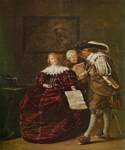 Cuadro decorativo de tela de 60x90cm inspirado en una enigmática escena clásica de época