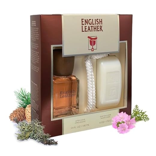 Dana ENGLISH LEATHER 2-PIECE GIFT SET for Men - After Shave Splash & Soap on a Rope Classic Fragrances