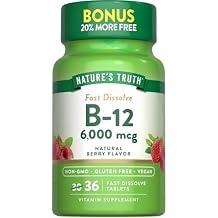 Natures Truth Vitamin B-12 6000 Mcg, Fast Dissolve Tabs, Natural Berry Flavor