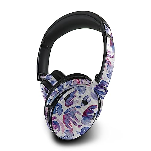 Image of MightySkins Carbon Fiber Skin Compatible with Bose QuietComfort 45 Headphones Blue Petals | Protective, Durable Textured Carbon Fiber Finish | Easy to Apply | Made in The USA