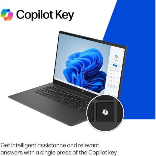 Image of HP OmniBook 3 Laptop, 17.3 inch Full HD Display, AMD Ryzen 3 30 Processor, 8GB LPDDR5 Memory, 2TB NVMe SSD, Backlit Keyboard, 1080p Webcam with Privacy Shutter, USB-C, Wi-Fi 6, Windows 11 Home