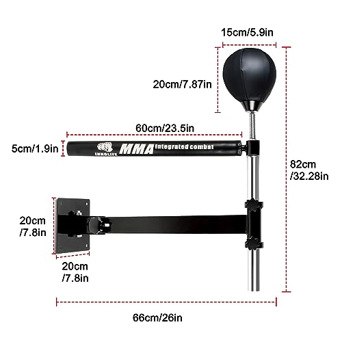 Image of INNOLIFE Wall Mount Boxing Bar MMA Boxing Speed Trainer Boxing Reflex Bar Boxing Equipment Boxing Spinning Bar with Punching Ball for Gym Home