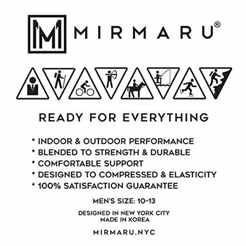 Mirmaru M201-Men's 5 Pairs Multi Performance Outdoor Sports Hiking Trekking Crew Socks (2Black, 2Char, 1Olive) #TOP7