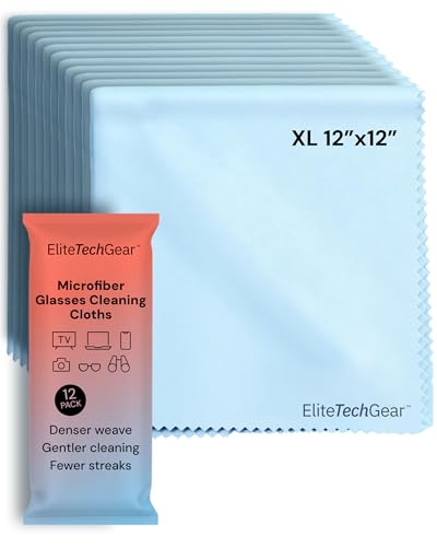 Elite Tech Gear Large Microfiber Cleaning Cloth (12-Pack) 12 Elite Tech Gear Large Microfiber Cleaning Cloth (12-Pack) 12