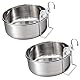 Navaris 2X hängender Hundenapf erhöht - Ø14cm Futternapf Set für Hund - 2er Set hängender erhöhter Hundenapf - 2er Pack Fress Napf zum Anhängen für Gitter und Käfig