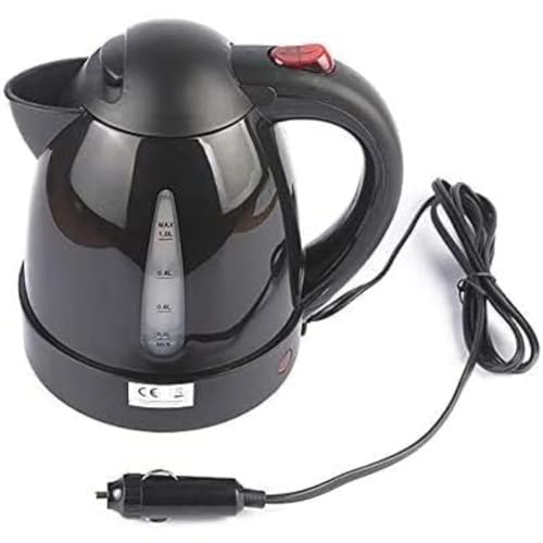 Yubbuio車載用調理器具旅行用ポータブルカー用1Lカーケトルヒーティングカップ12V24Vカー電気ケトルカーケトル カーポット 車載用ポット 車用加熱ポット 車用保温ボルト 1000ml 透明目盛り 真空保温 車用 車中泊 旅行 車載調理用 トラックで