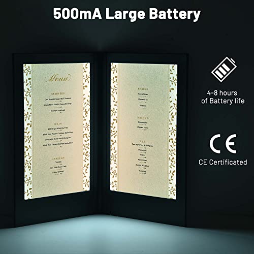Wechef 10"X17" 2-Panel Led Backlit Illuminated Black Leatherette Menu Holder/Check Displayer #TOP4