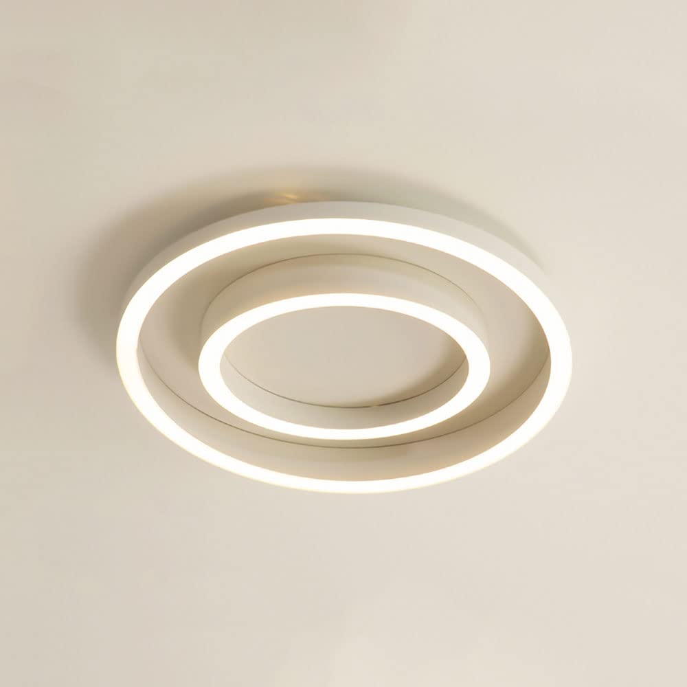 Plafonnier LED blanc ultra-mince en fer rond pour décoration de chambre