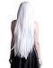 HDE Women's Wig Long Straight Hair Wig (32 Inches Total Length) with Included Wig Cap Synthetic Halloween Cosplay LARP Costume Accessory (White)