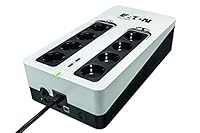 Eaton 3S 850 DIN - Unterbrechungsfreie Stromversorgung (USV) - 850 VA mit Überspannungsschutz (8 DIN Ausgänge, Überspannungsschutz, 2 USB-Typ-A-Ladeanschlüsse) - Weiß & Schwarz (3S850D)