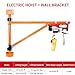 Jib Crane Wall Mount 220LBS Load Capacity, 65FT Lift Height, 180° Swivel Scaffold Lifting Arm, with PA200 Electric Hoist