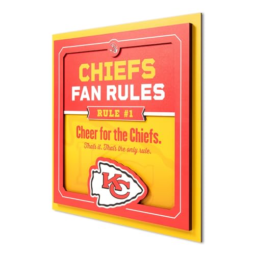 YouTheFan NFL Kansas City Chiefs 3D Fan Rules Wall Art