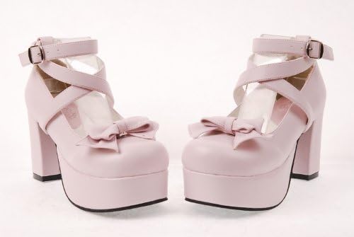 Amazon ロリータ靴 Lolita 厚底 ヒール8cm 4カラー ブラック ピンク レッド ホワイト ゴスロリ 合皮 コスチューム Yy Shop 27cm ピンク コスプレ 仮装 通販