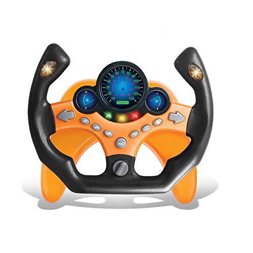 Kids Electric Early Education Simulation Steering Wheel Toy Multifunctional High Simulation Car Driving Toy with Music and Light Pretend Driving Toy for Boys and Girls (Sports car 1)