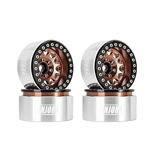 Jantes Deep Dish 1.9 INJORA offset -10.4mm en cuivre noir pour crawler 1/10
