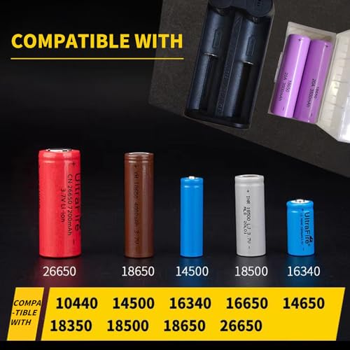 Xonbdnox T18C Universal Smart 2 Slots 18650 Battery Charger Set,3500Mah Rechargeable Flat-Top Battery thumb #3