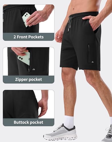 Pioneer Camp Sweat Shorts for Men 7" Inseam Cotton Athletic Casual Shorts with 4 Pockets for Gym Workout Lounge Summer Shorts3