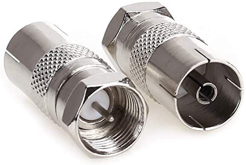 ZYSY 2 Pack TV T/F Type Connector Socket to RF Coax Aerial Adapter, Metric F Male TV9.5 female RF adapter - Image 4