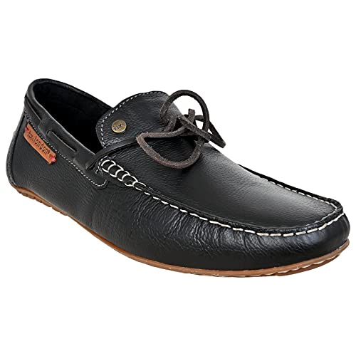 Image of Hx London Men's Leather Lace-Up Driving Style Loafers