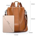 S-ZONE Leather Backpack Purses for Women Antitheft Soft Rucksack Ladies Shoulder Bag Medium - Image 2