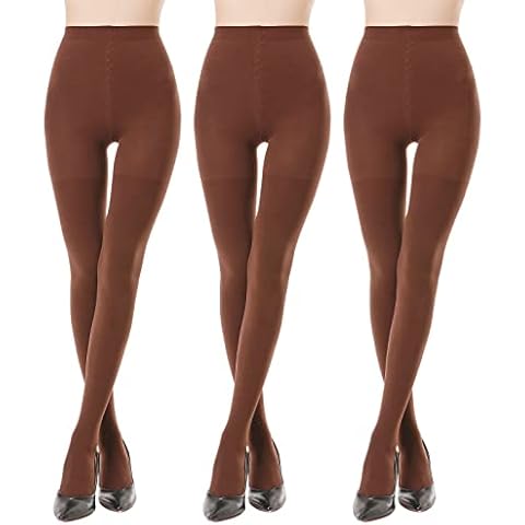 70D Tights Pantyhose for Women Control Top, Coffee, Large Cover
