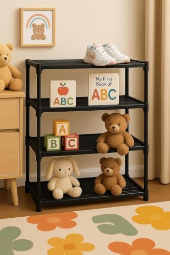 Image of YouCopia Book Self - 4 Layer Portable Book Shelf, Kids Books Racks for Home Plastic, Bookshelf for Home, Book Shelves, Book Stand, Book Organizer, Book Rack for Study Room