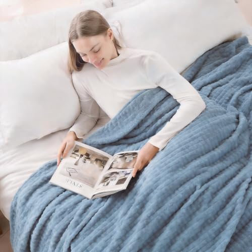 EMME Kuscheldecke 200x230 Fleece Weich Warm Flauschig Grün Tagesdecke – Ansicht 3