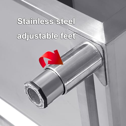 Kassierer-Schreibtisch aus Edelstahl mit Schublade, robuste Metall-Werkbank für Küche, Labor und Vorbereitung (100,1 x 60 x 80 cm) – und vielseitiger Tisch